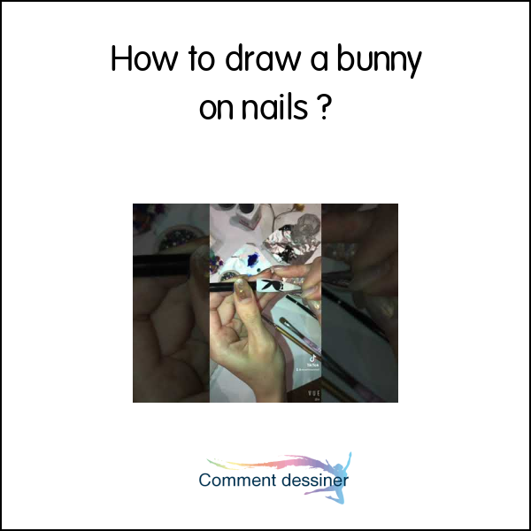 How to draw a bunny on nails